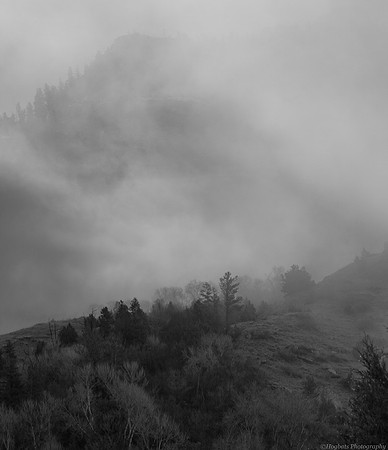 Wind River Canyon Foggy Spring Morning
